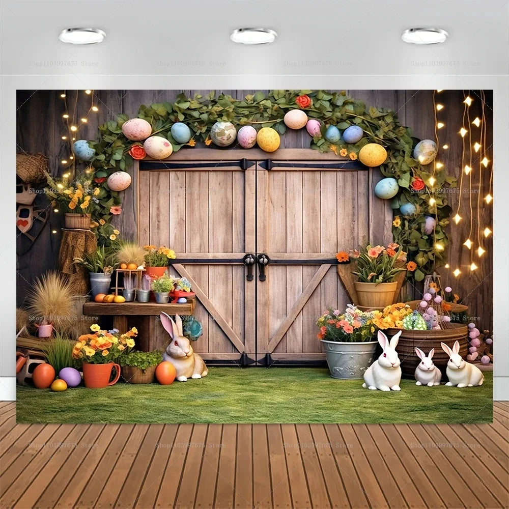 Easter Rabbit Backdrop - Spring Party Decor