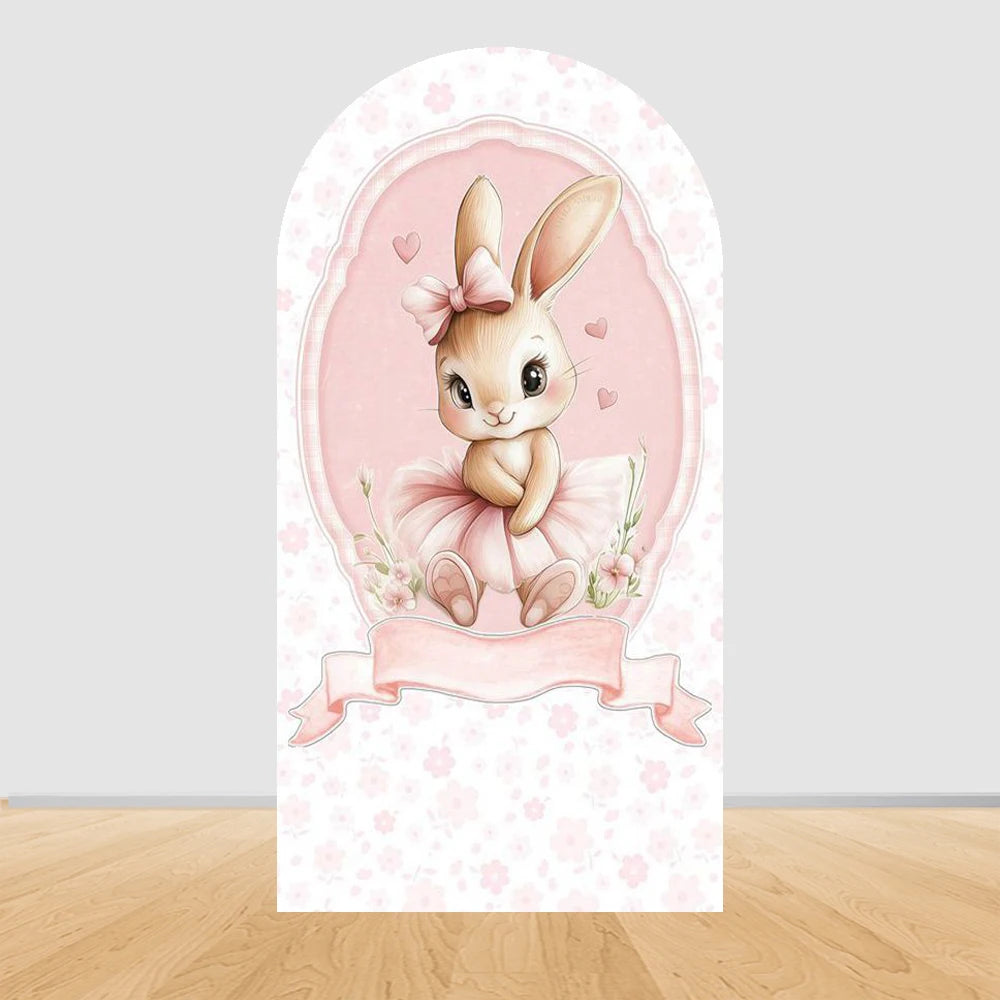 Easter Bunny Birthday Arch Backdrop - Girl Party Decor