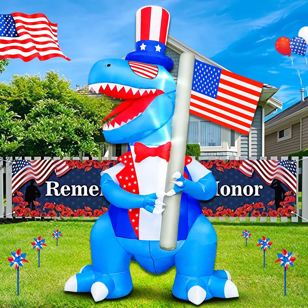 Patriotic Inflatable Plane - American Flag Decor Red White Blue