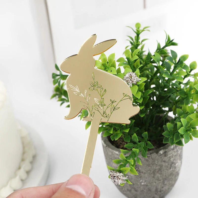 Easter Bunny Cake Topper - Happy Easter Party Decor 5pc