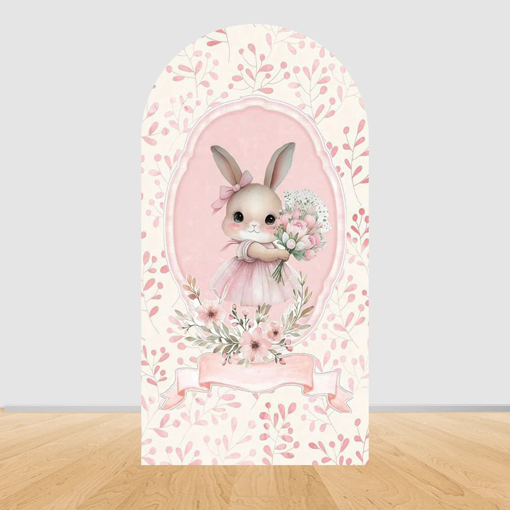 Easter Bunny Birthday Arch Backdrop - Girl Party Decor