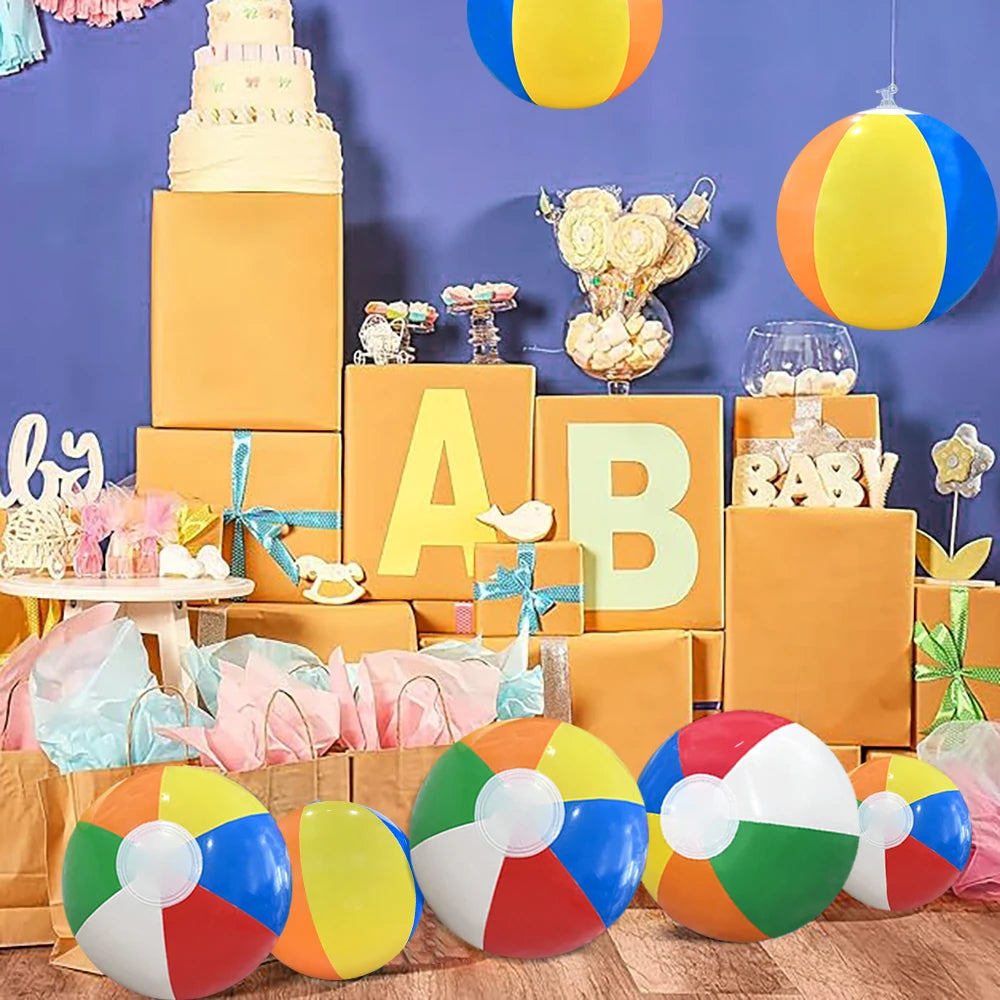 Beach Balls - Colorful Inflatable Summer Fun Toys 6 Colors
