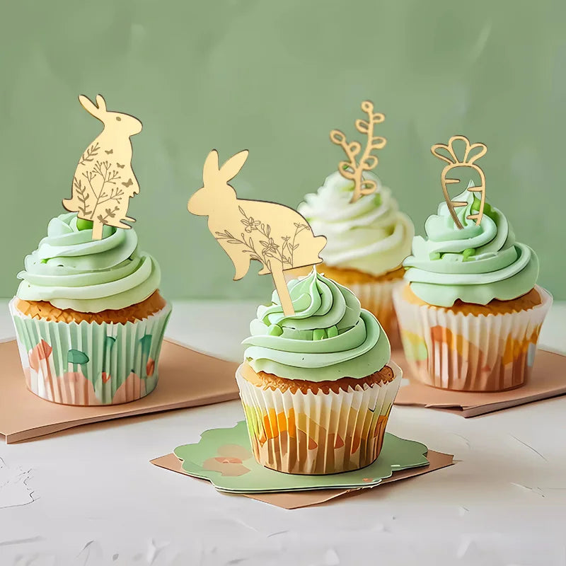Easter Bunny Cake Topper - Happy Easter Party Decor 5pc