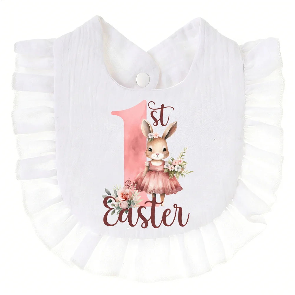 Easter Bunny Baby Bib - Spring Party Newborn 1st Easter