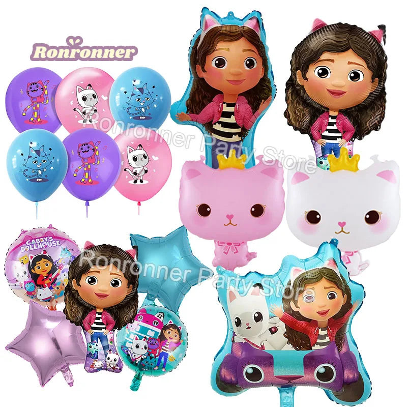 Gabby Dollhouse Balloons - Birthday Party Decor 12pc