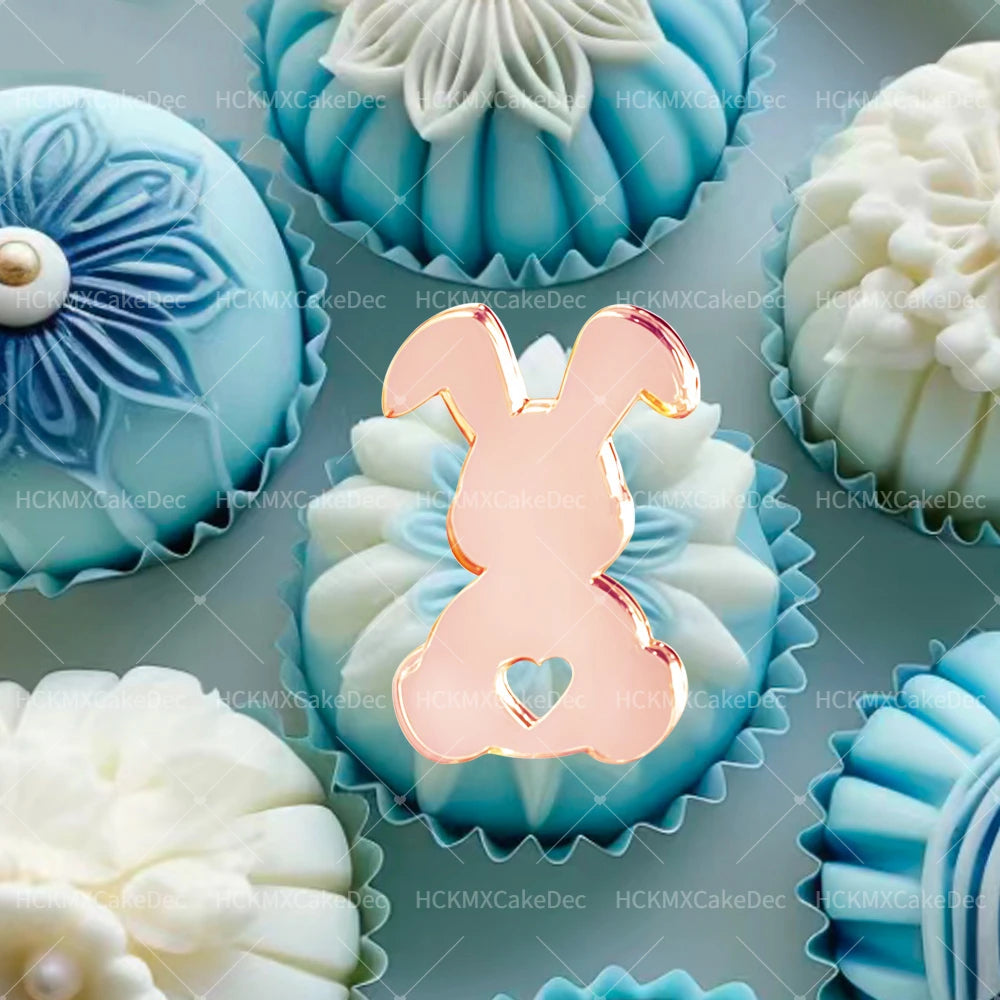 Easter Cupcake Toppers - Rabbit Cake Decor 5pc