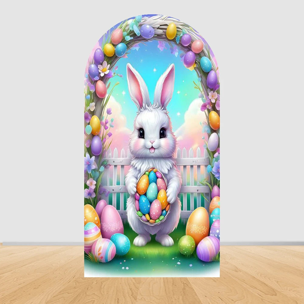 Easter Rabbit Birthday Backdrop - Party Photo Decor