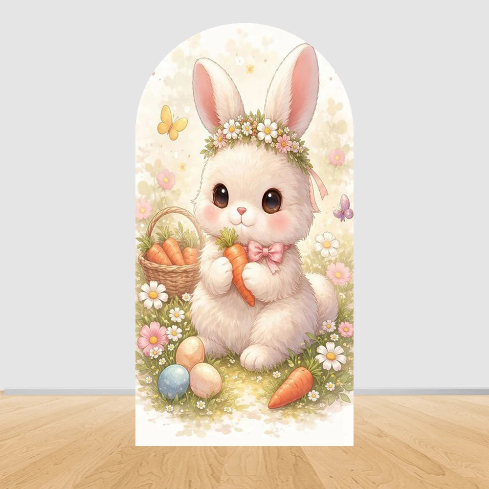Easter Rabbit Birthday Backdrop - Party Photo Decor