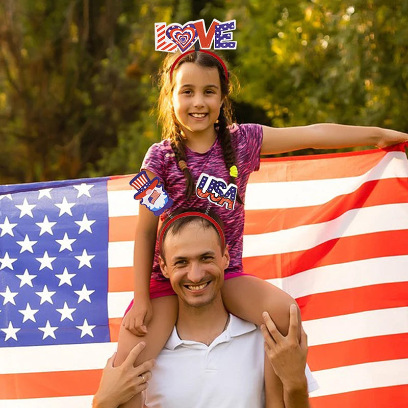 Fourth of July Headband - Star Girl American Flag 55c 
 corrected to