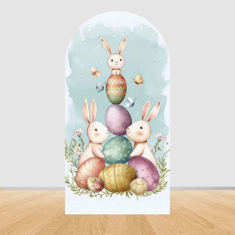 Easter Rabbit Birthday Backdrop - Party Photo Decor