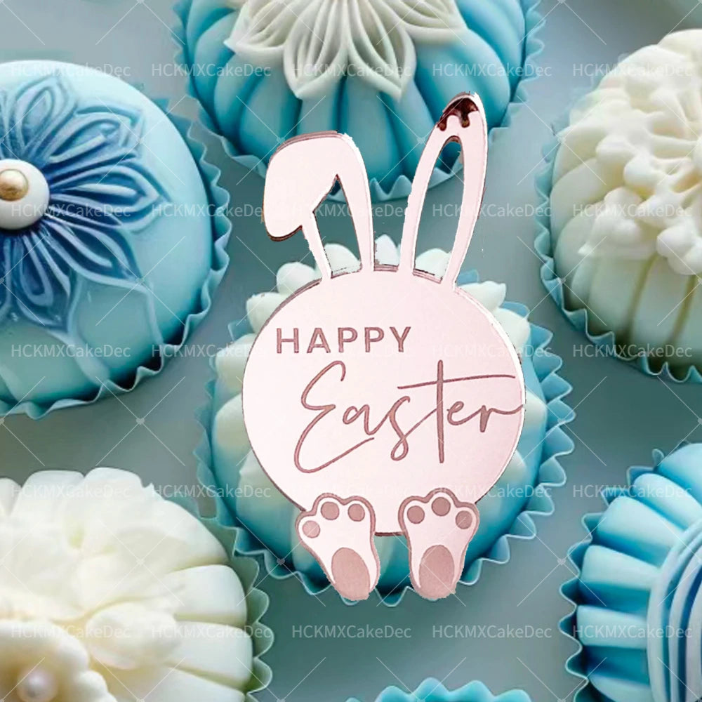 Easter Cupcake Toppers - Rabbit Cake Decor 5pc