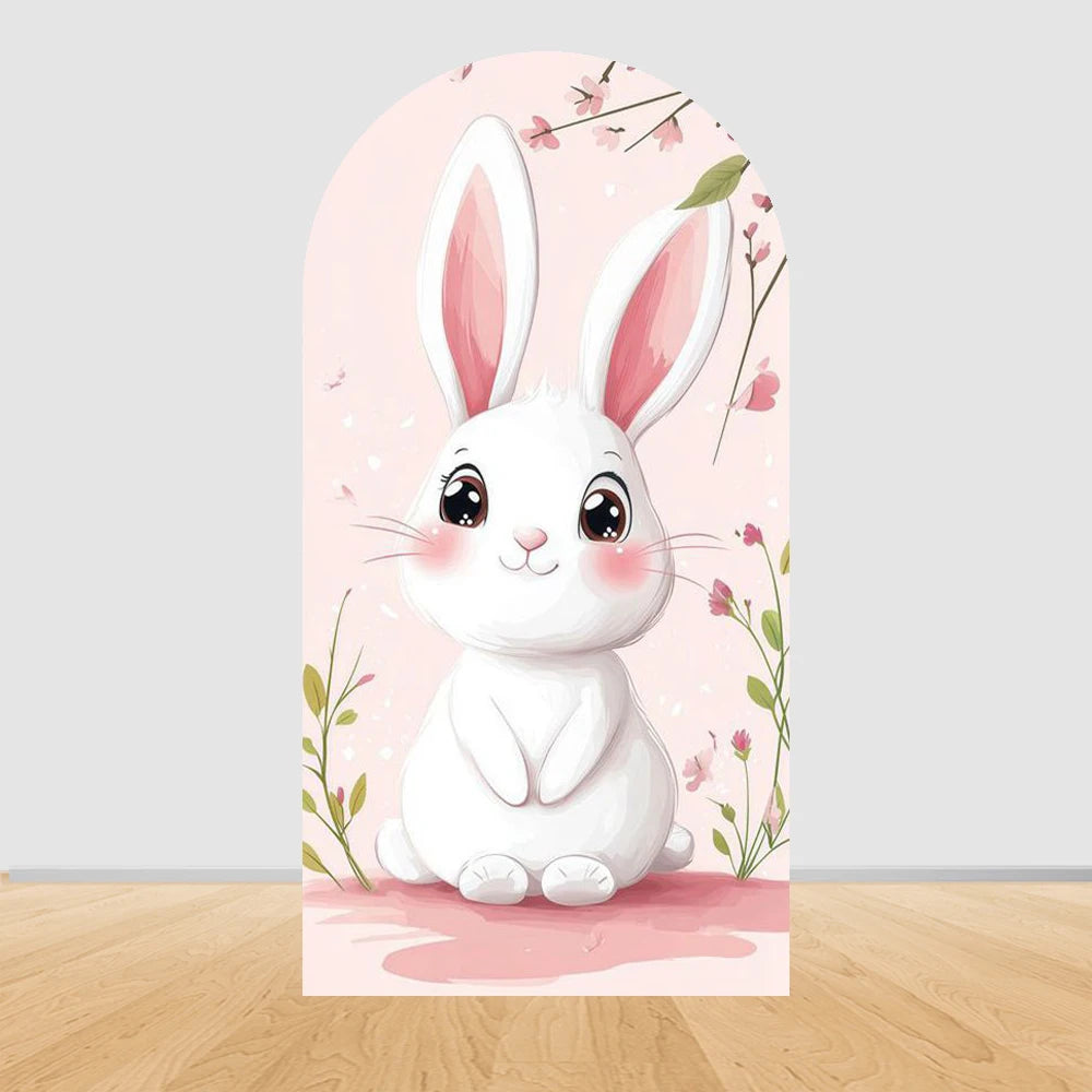 Easter Bunny Birthday Arch Backdrop - Girl Party Decor