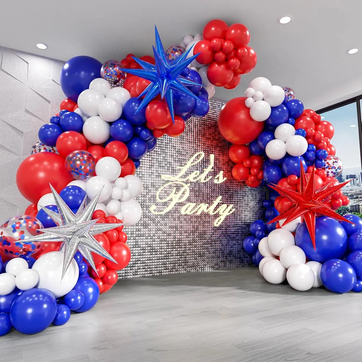 Red White Blue Balloons - Patriotic Garland Arch Kit