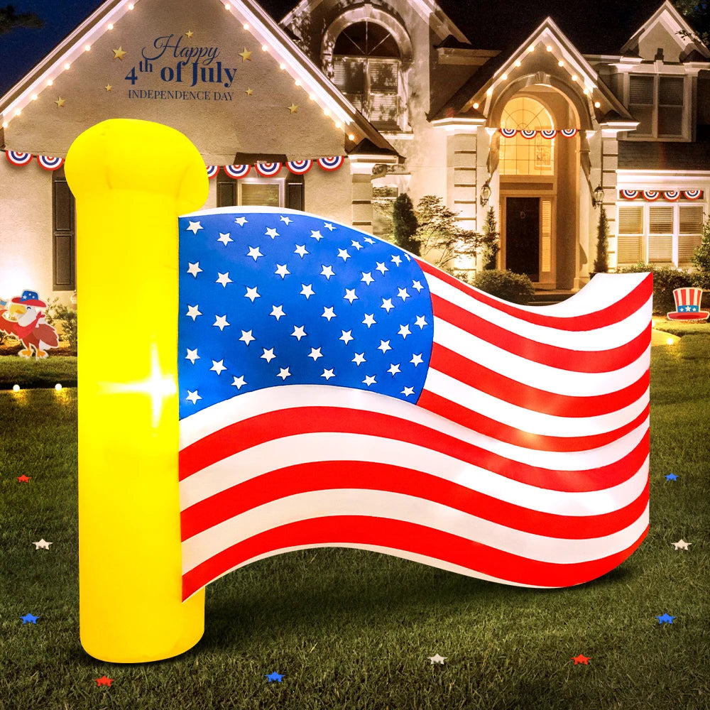 Patriotic Inflatable Plane - American Flag Decor Red White Blue