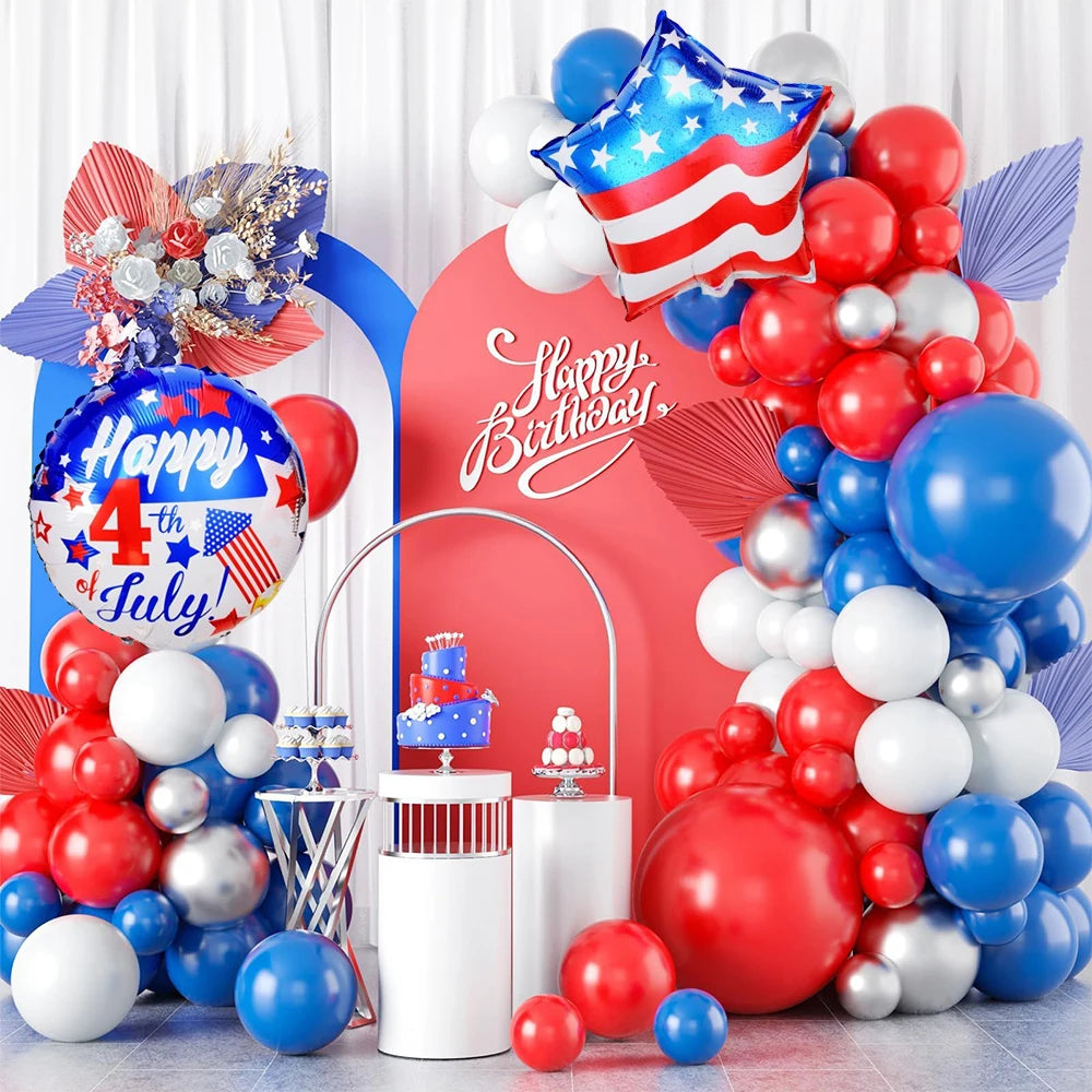Patriotic Balloon Arch Kit - Multi Color July 4th Decor