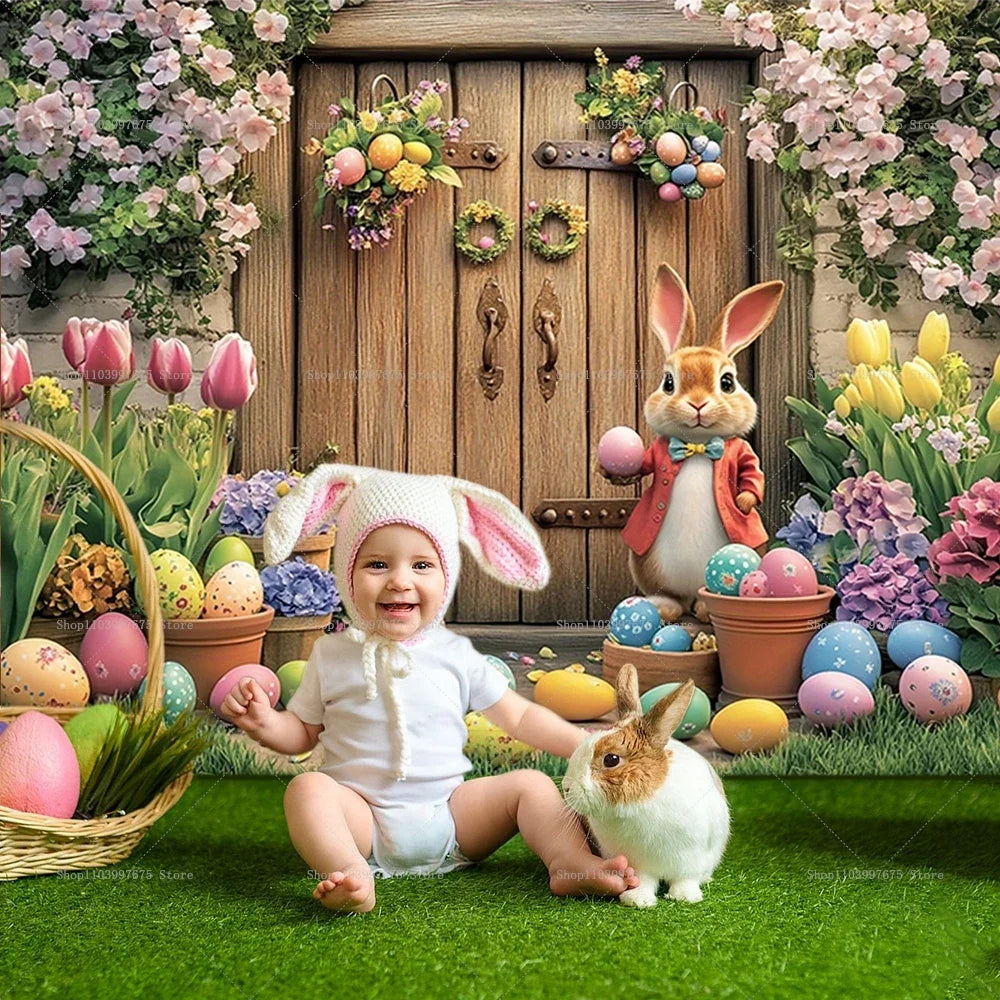 Easter Rabbit Backdrop - Spring Party Decor