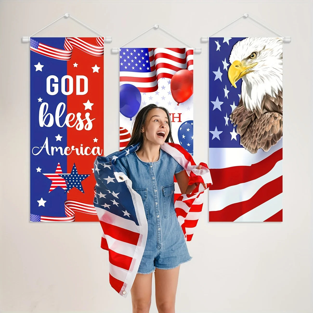 4th of July Banner - Patriotic Independence Day Flag