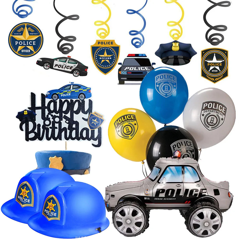 Police Car Balloons - Fun Kids Party Decorations