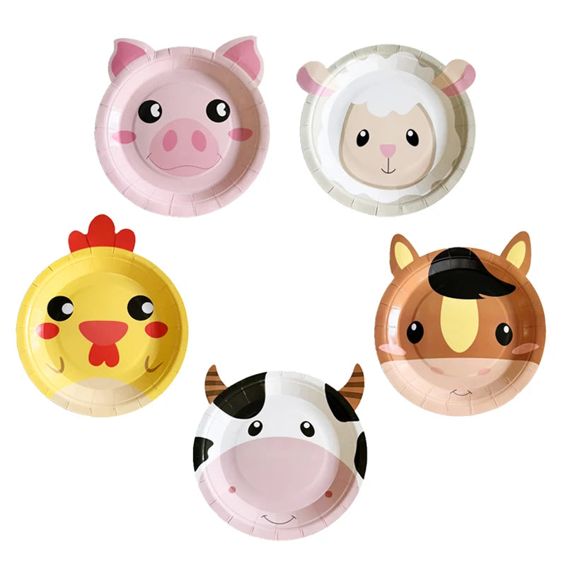 Farm Animals Party Plates - Birthday Baby Shower 10pc