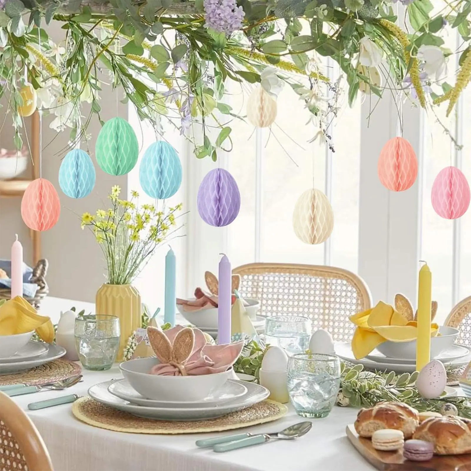 Easter Paper Ball Ornament - Easter Egg Decor 12pc