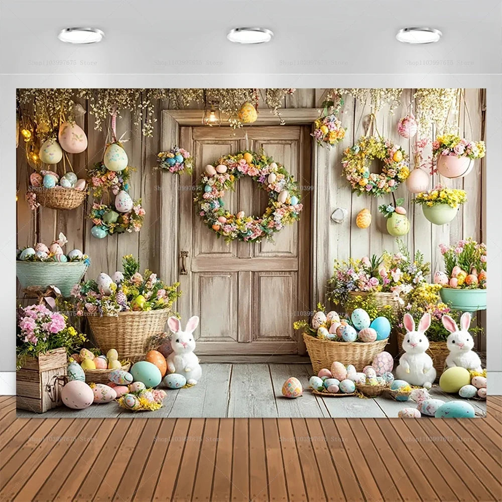 Easter Rabbit Backdrop - Spring Party Decor