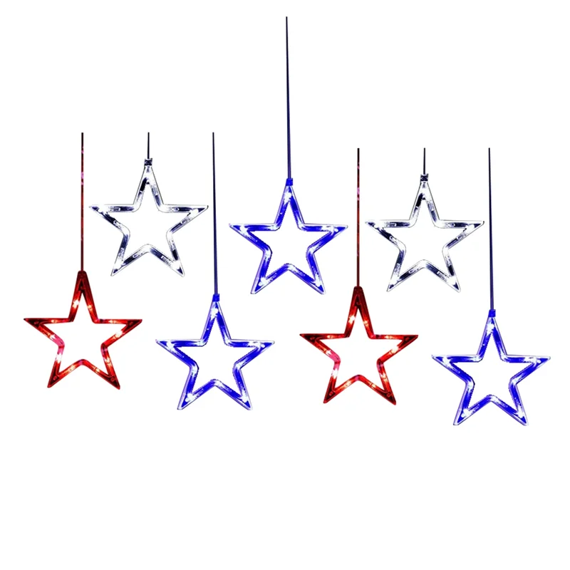 Patriotic Window Light - Red White Blue 4th July Decoration