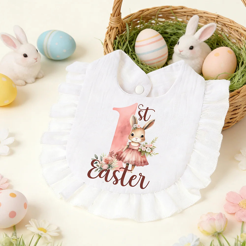 Easter Bunny Baby Bib - Spring Party Newborn 1st Easter