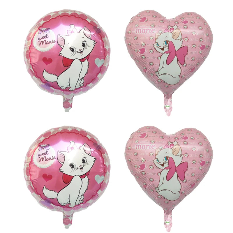 Cat Marie Birthday Balloons - Happy Birthday Decor 10pc