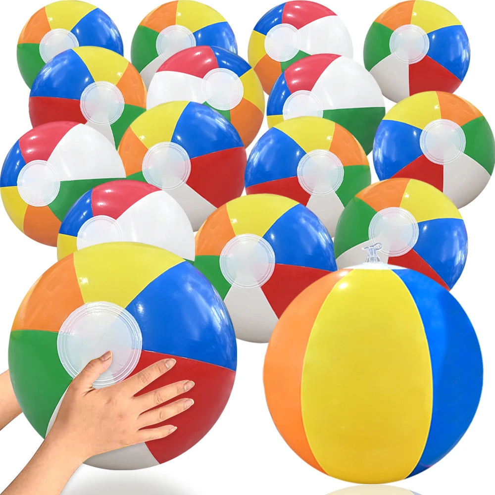 Beach Balls - Colorful Inflatable Summer Fun Toys 6 Colors