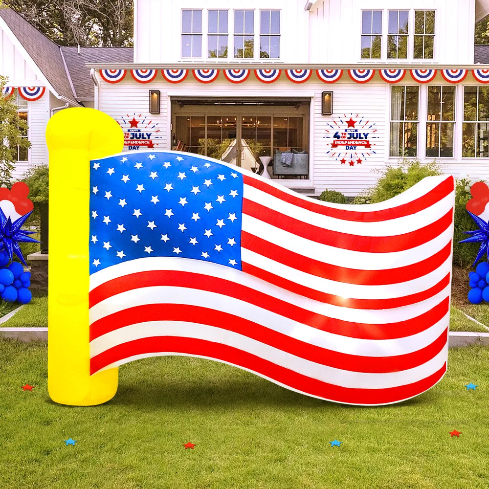 Patriotic Inflatable Plane - American Flag Decor Red White Blue