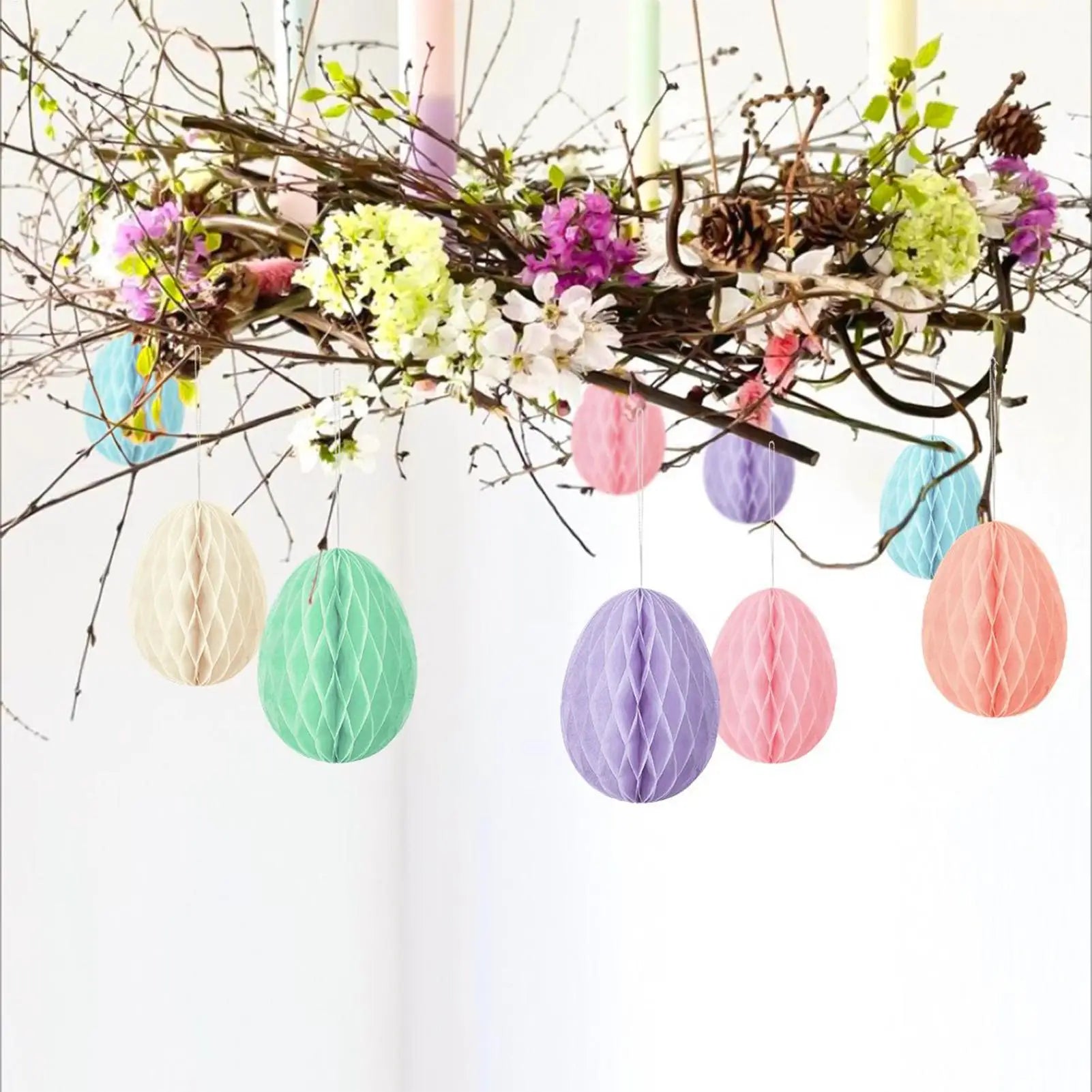 Easter Paper Ball Ornament - Easter Egg Decor 12pc