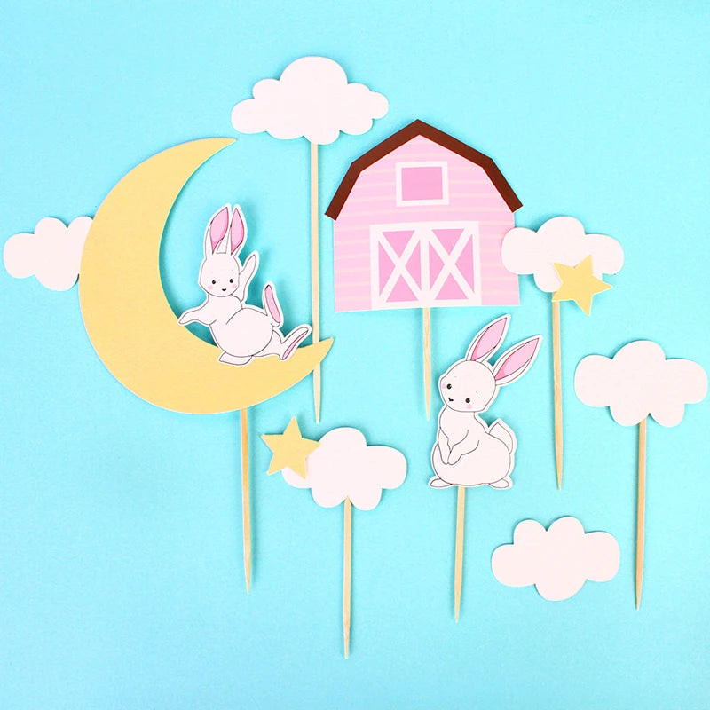 Bunny Cake Topper - Happy Birthday Kid Party Decor