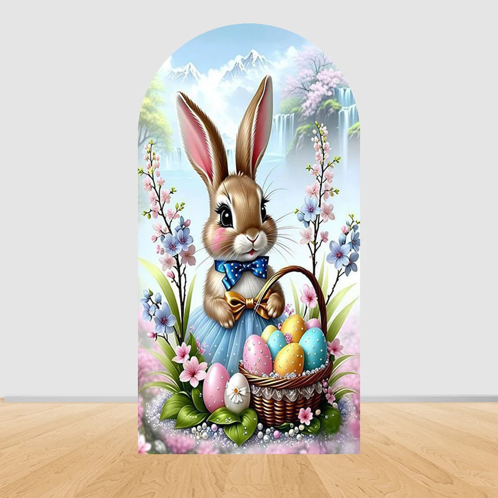 Easter Rabbit Birthday Backdrop - Party Photo Decor