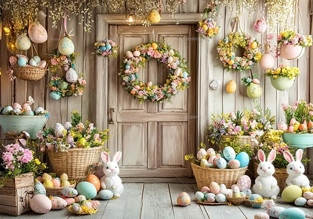 Easter Rabbit Backdrop - Spring Party Decor