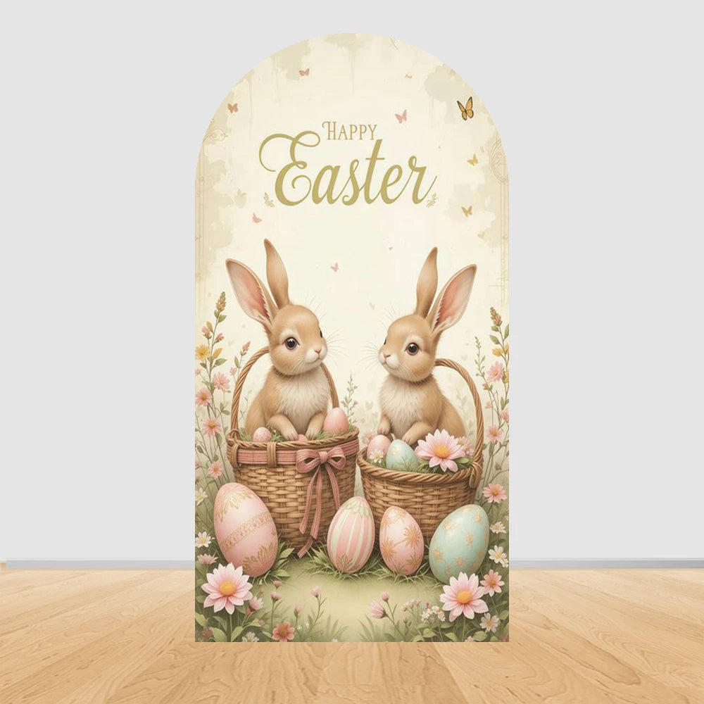Easter Rabbit Birthday Backdrop - Party Photo Decor