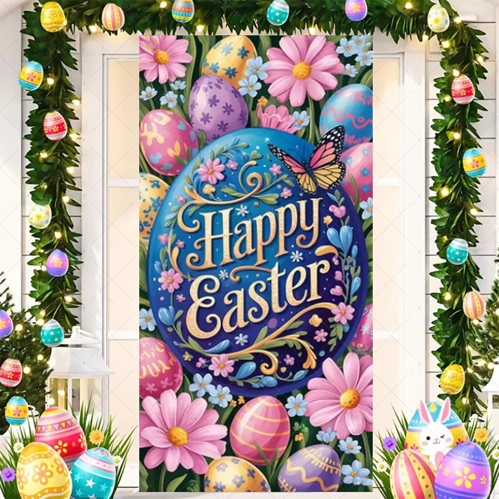 Easter Bunny Door Cover - Spring Garden Party Decor