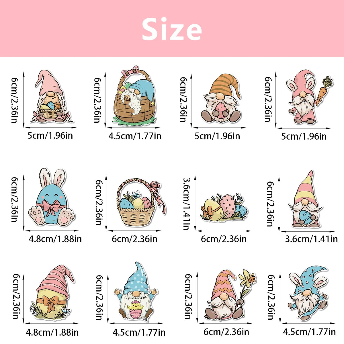 Easter Bunny Cupcake Toppers - Easter Party Decor 12pc