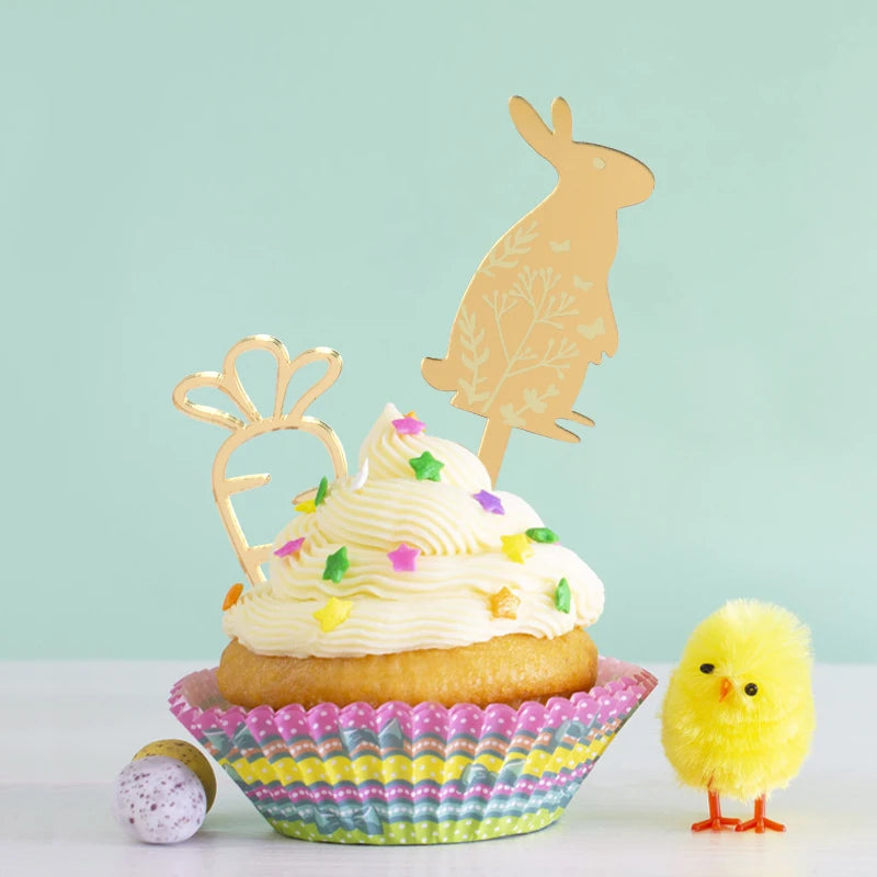 Easter Bunny Cake Topper - Happy Easter Party Decor 5pc