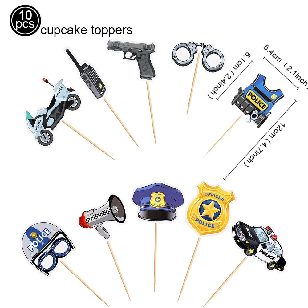 Police Car Balloons - Fun Kids Party Decorations