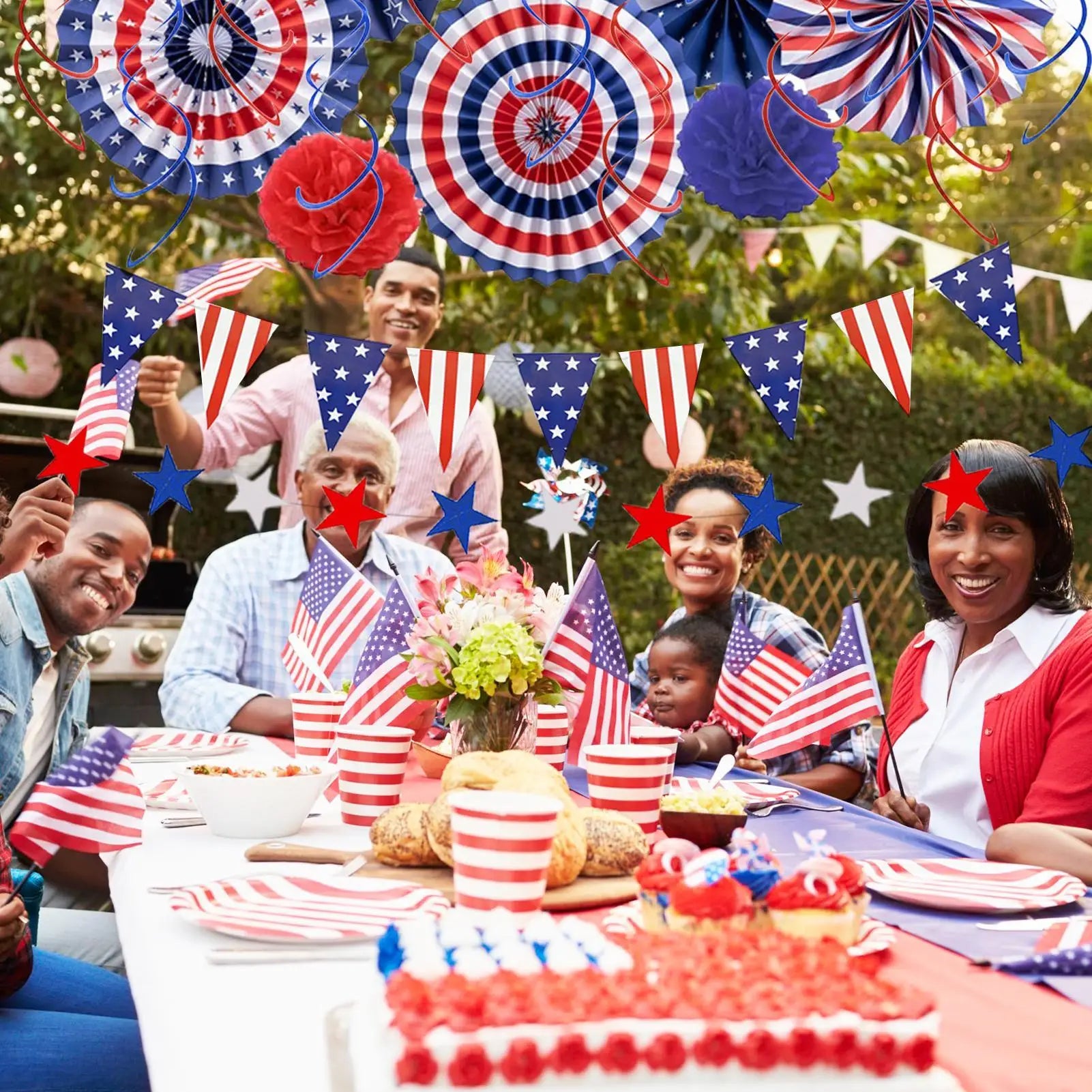 Patriotic Home Decor - Bold American Flag Red White Blue