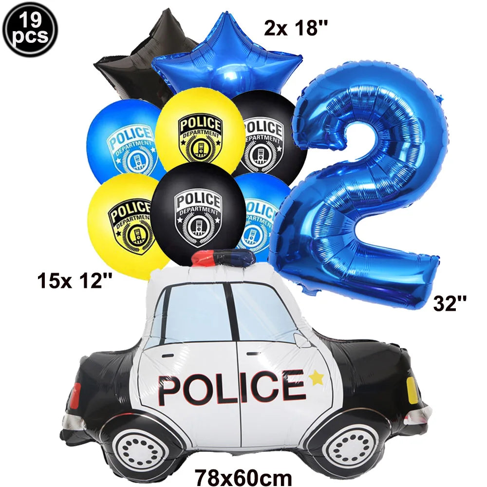 Police Car Balloons - Fun Kids Party Decorations
