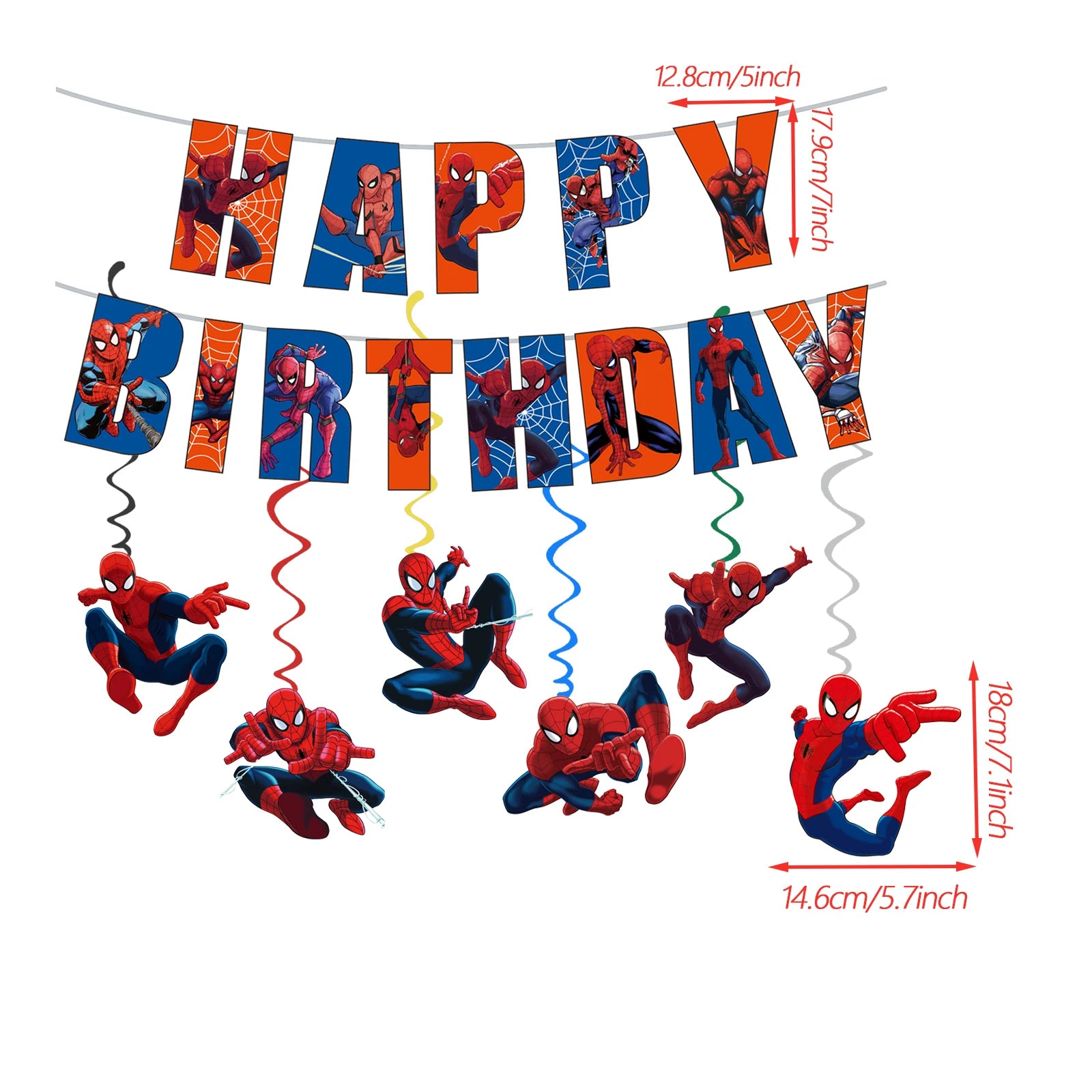 Spider Man Birthday Supplies - Party Decor 7pc