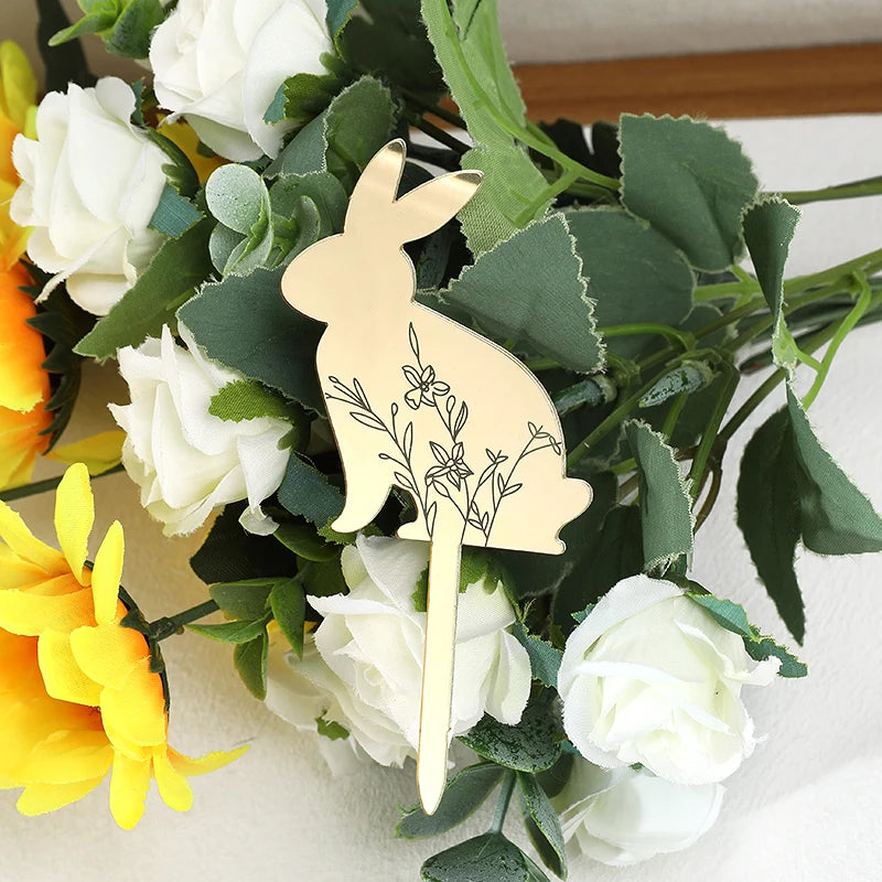 Easter Bunny Cake Topper - Happy Easter Party Decor 5pc