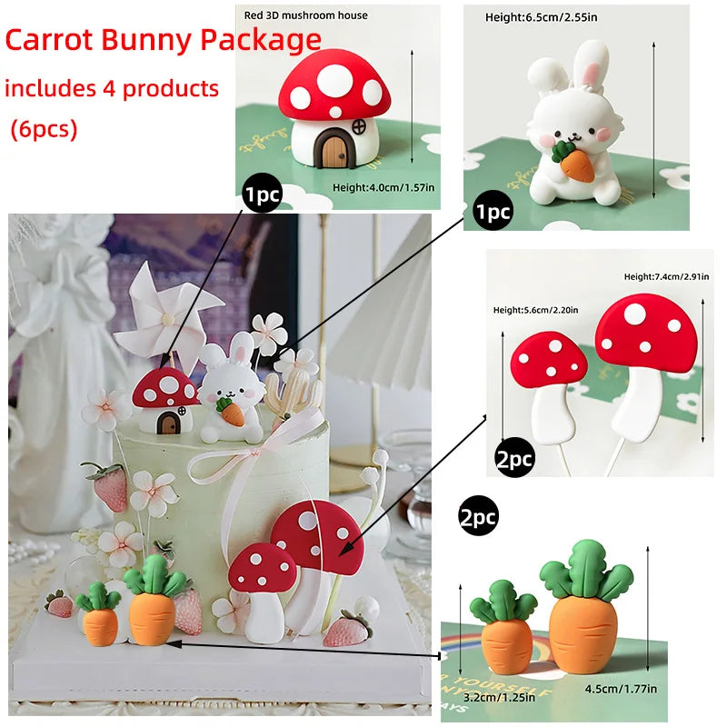 Easter Bunny Cake Topper - Birthday Party Decor 1pc