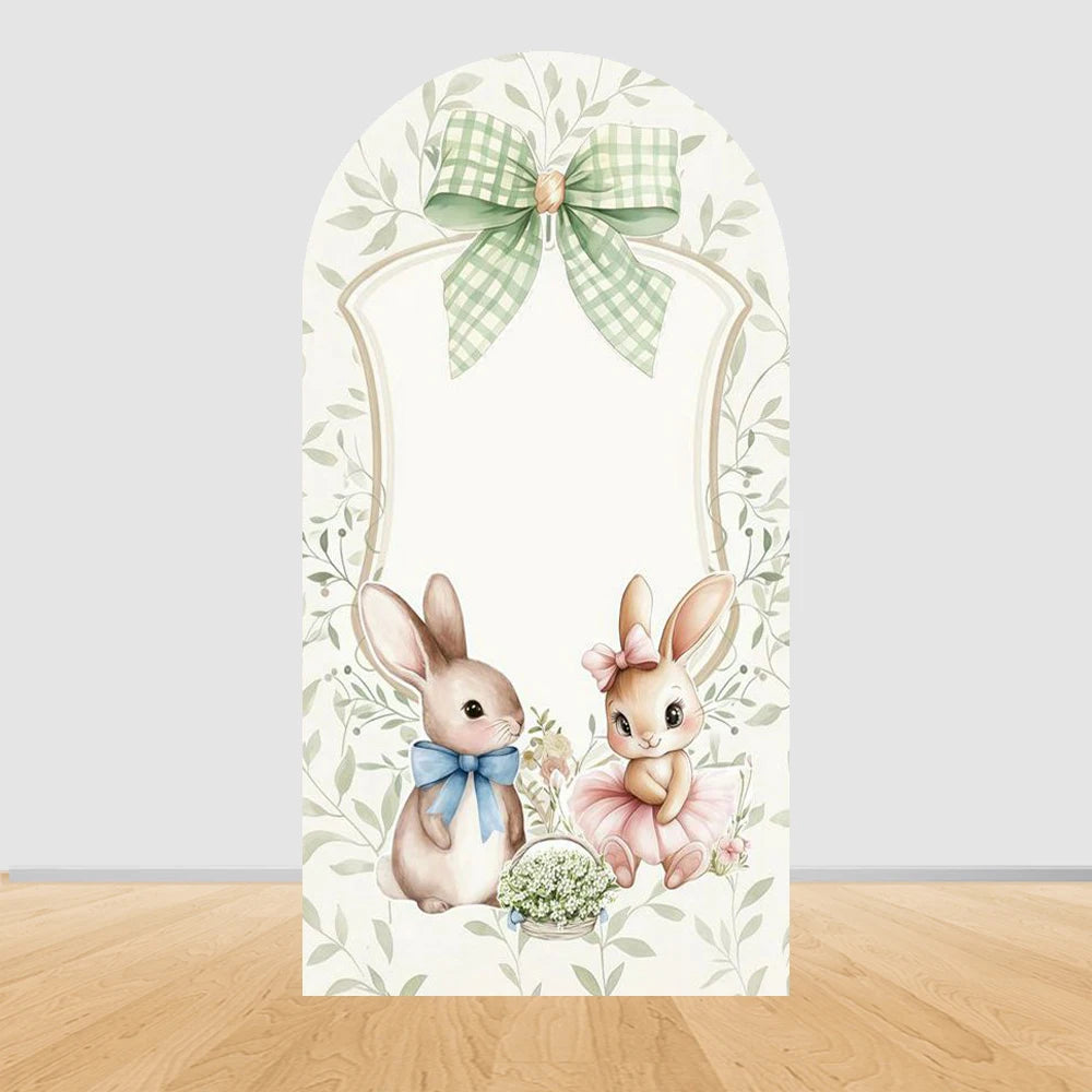 Easter Rabbit Birthday Backdrop - Party Photo Decor