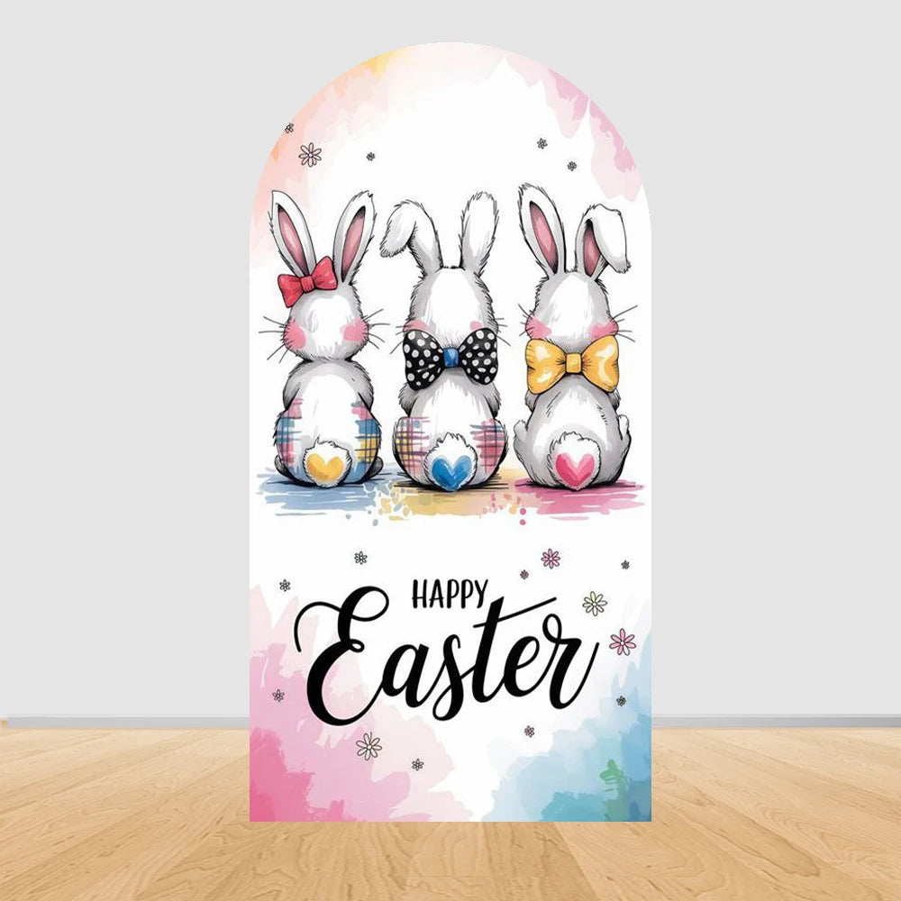 Easter Rabbit Birthday Backdrop - Party Photo Decor