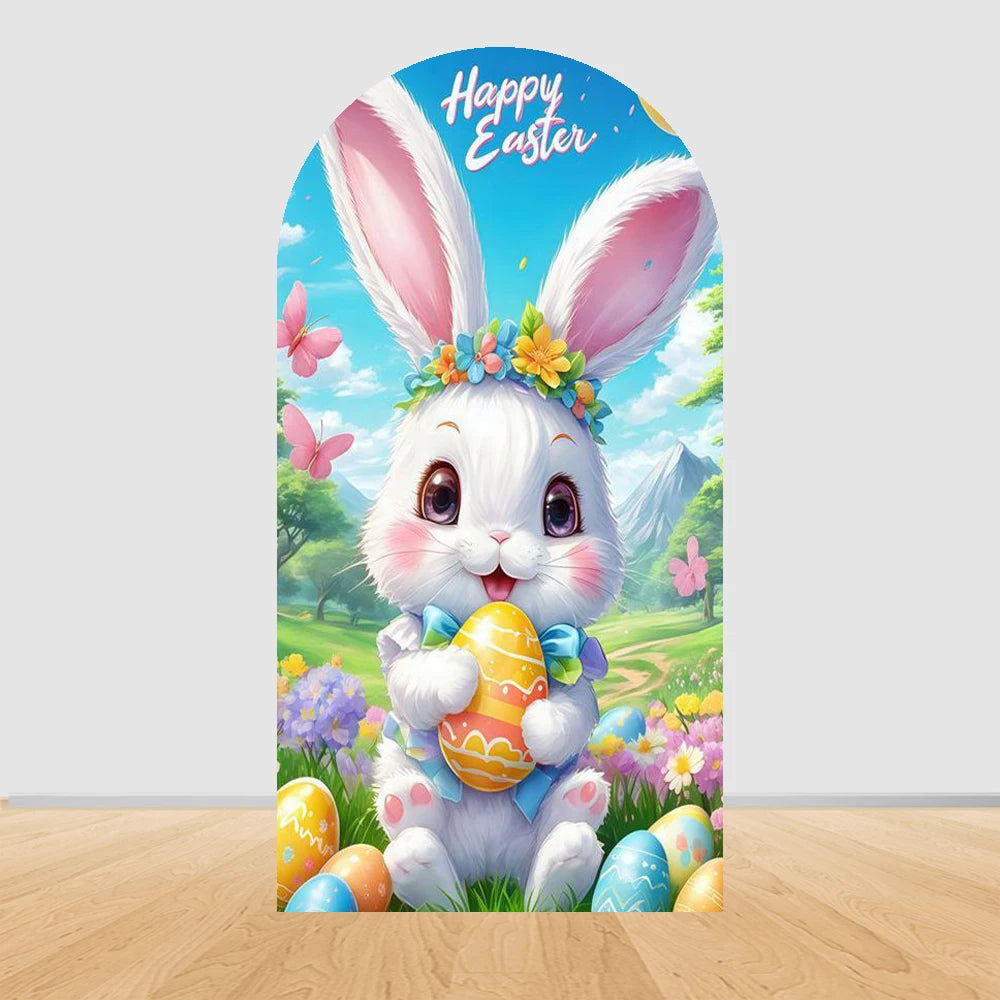 Easter Rabbit Birthday Backdrop - Party Photo Decor
