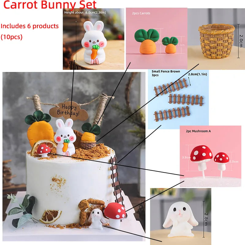 Easter Bunny Cake Topper - Birthday Party Decor 1pc