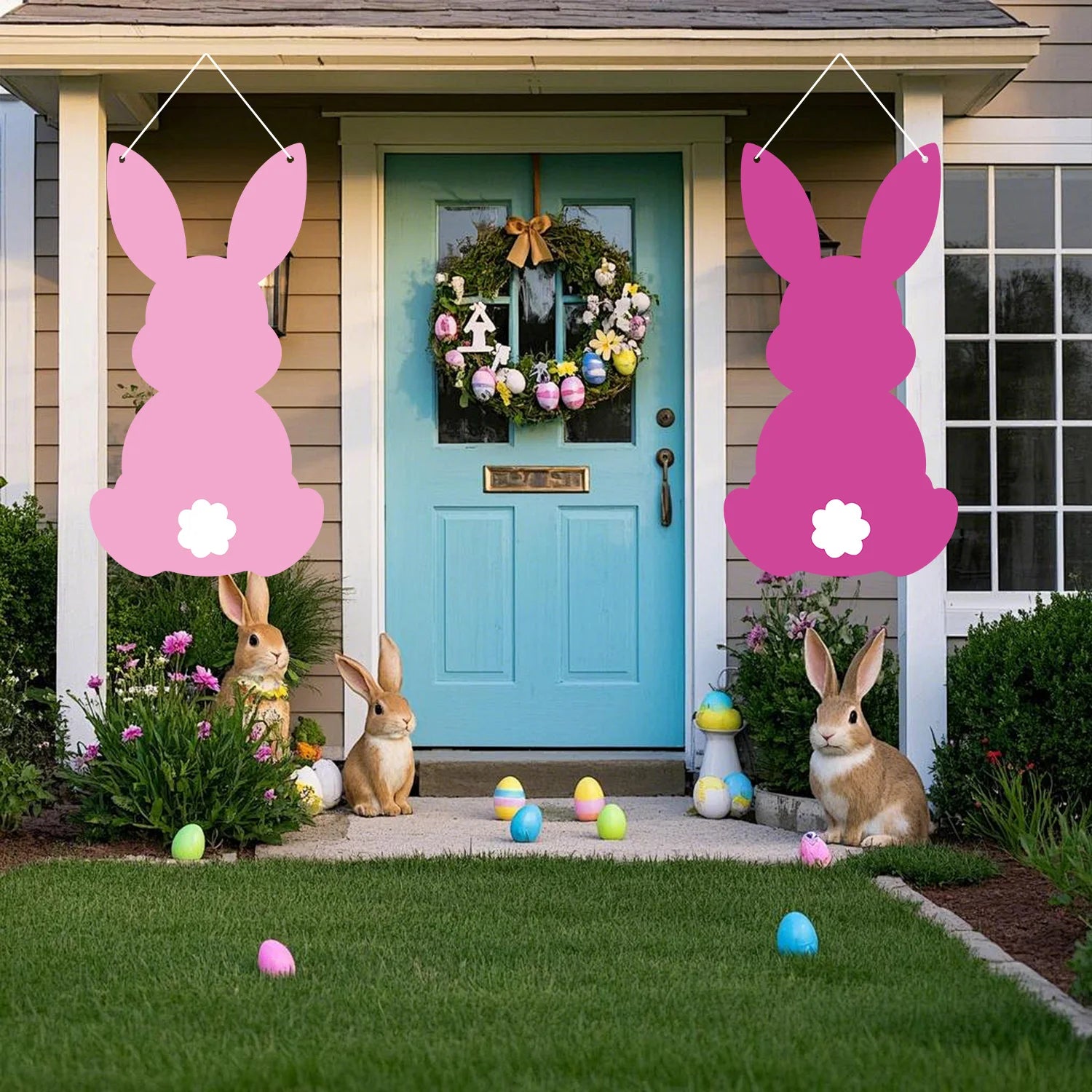 Easter Bunny Background Cloth - Easter Decoration 2D