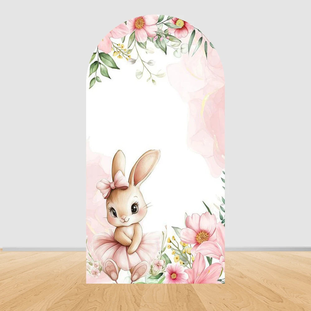 Easter Bunny Birthday Arch Backdrop - Girl Party Decor